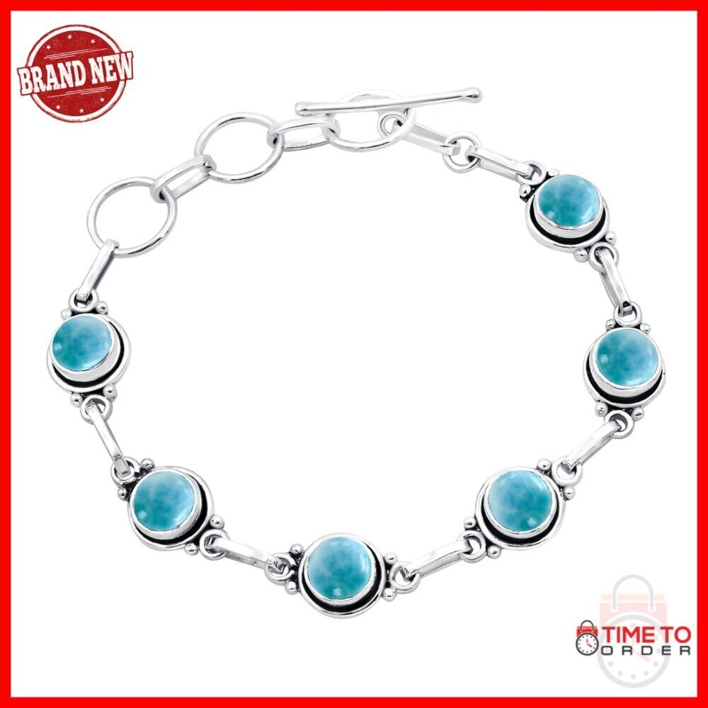 Handmade Sterling Silver Link Bracelet Elegant Minimal Gemstone Jewelry